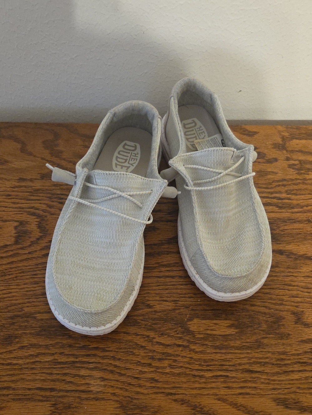 Hey Dude Women's Slip-On Sneakers in Light Gray